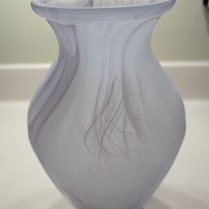 Lavender Tall Glass Milk Swirl Vase-like New
